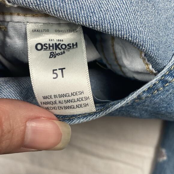 Oshkosh B'Gosh Vestbak Shortalls and Dress Girls Size 5T Lot of 2 Floral Denim - Picture 5 of 6